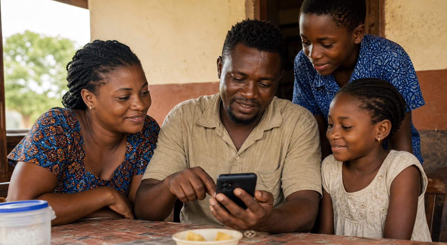 Family contributing to welfare support using mobile money
